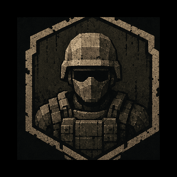 Wardens helmeted field defender badge
